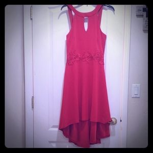 New womens red high low dress